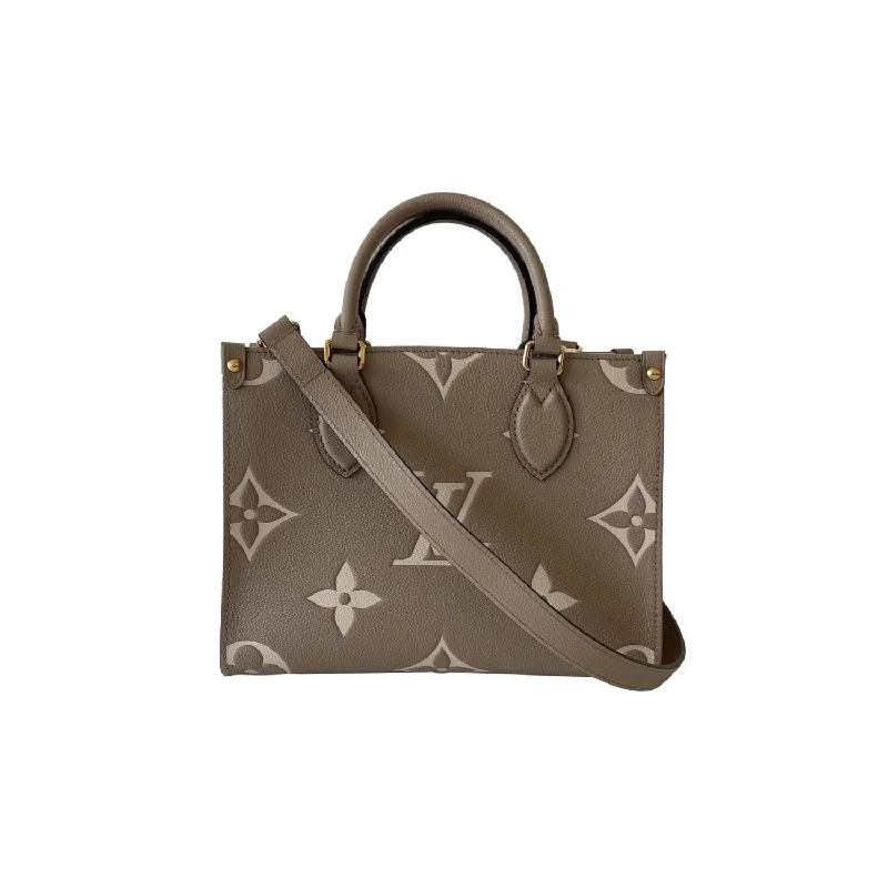 Ladies Louis Vuitton shoulder bags with a single - handle silhouetteLouis Vuitton Onthego PM Monogram Empreinte Tote Bag