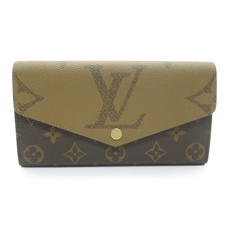 Louis Vuitton Twist bags with a snakeskin - effect panel for a bold lookLouis Vuitton Portefolio Sarah Long Wallet Two Fable Wallet Two Foldable Wallet PVC  Canvas Monogram Giant Reversee   Brown M80726