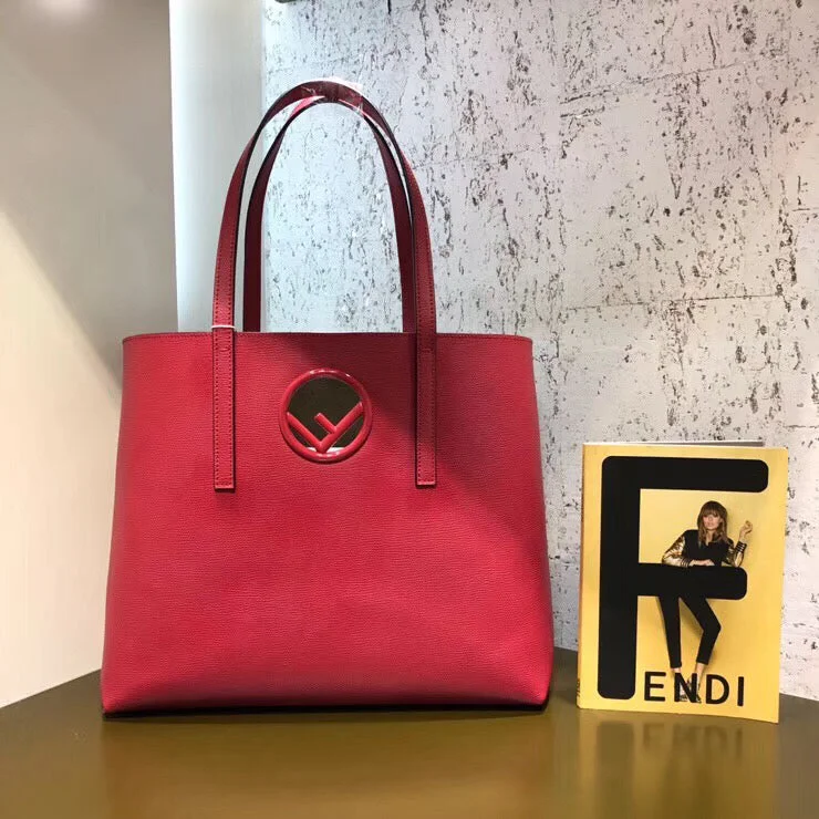 Small - sized Fendi crossbody bags in smooth calfskin leather for a compact and stylish carryFendi Cherry Kan I F Logo Shopper Bag