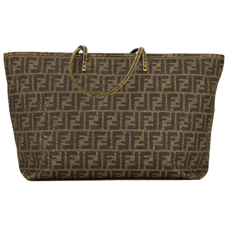 Ladies Fendi shoulder bags with a detachable key fob for easy key managementFendi Brown Zucca PVC Tote (4110004)