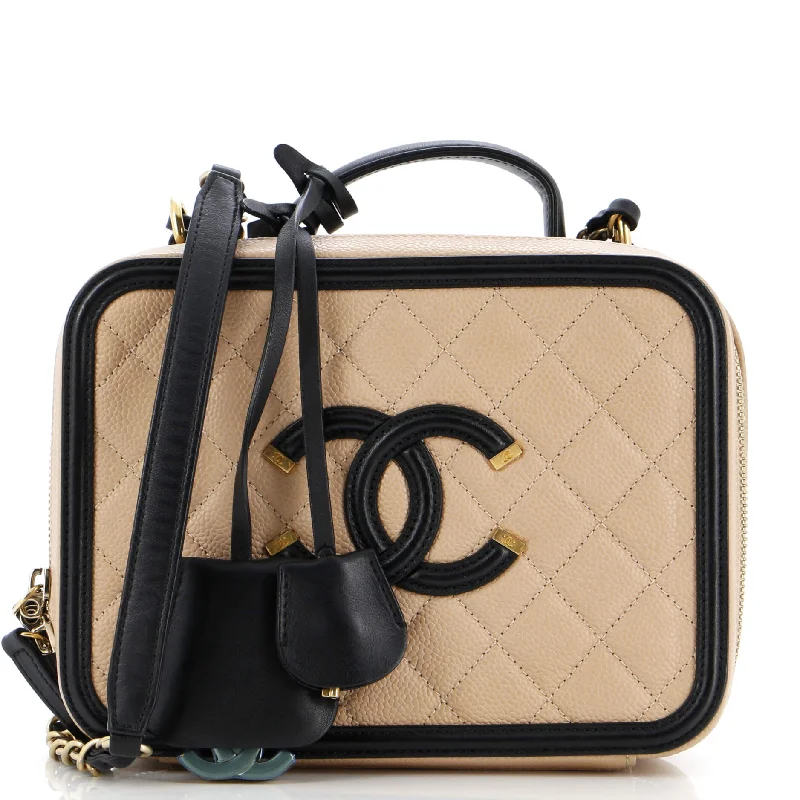 Chanel bags as wedding day accessoriesFiligree Vanity Case Quilted Caviar Medium