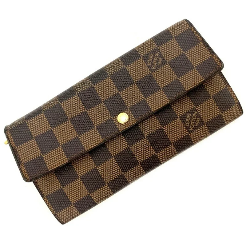 Ladies Louis Vuitton Capucines bags with gold - toned hardwareLouis Vuitton Portofeuil Sara Damier Ebene N61724 Long Bi-Fold Wallet Canvas CA2058 LOUIS VUITTON Coin Purse Flap Women's Men's