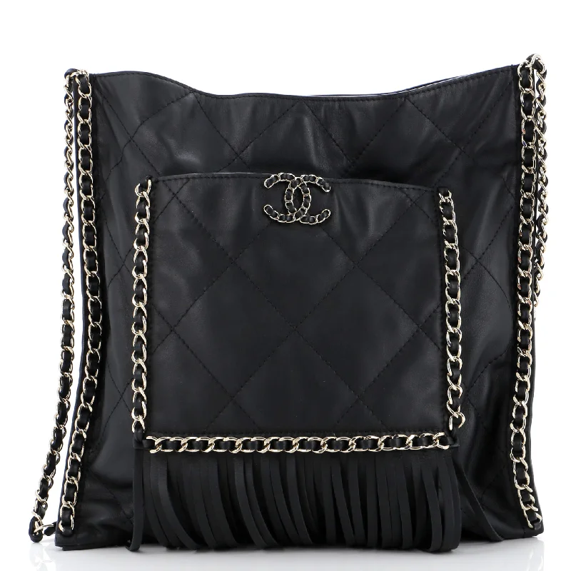 Chanel bags sale 2025Fringe Flat Shopping Bag Quilted Calfskin Medium