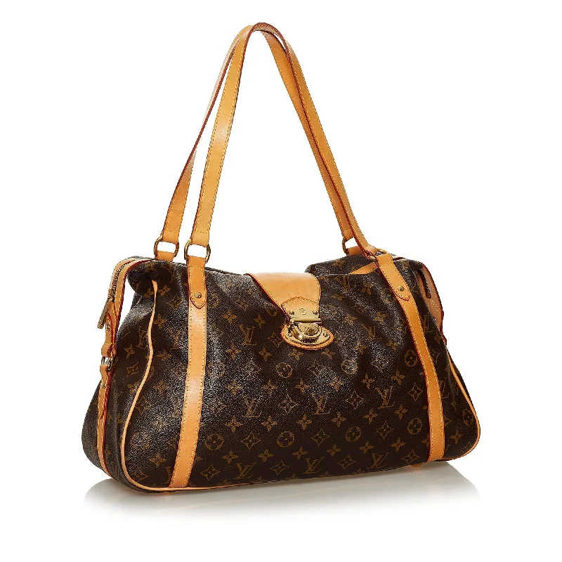 Louis Vuitton bags with a chain - link trim and a leather body for a modern edgeLouis Vuitton Monogram Stresa PM (28941)