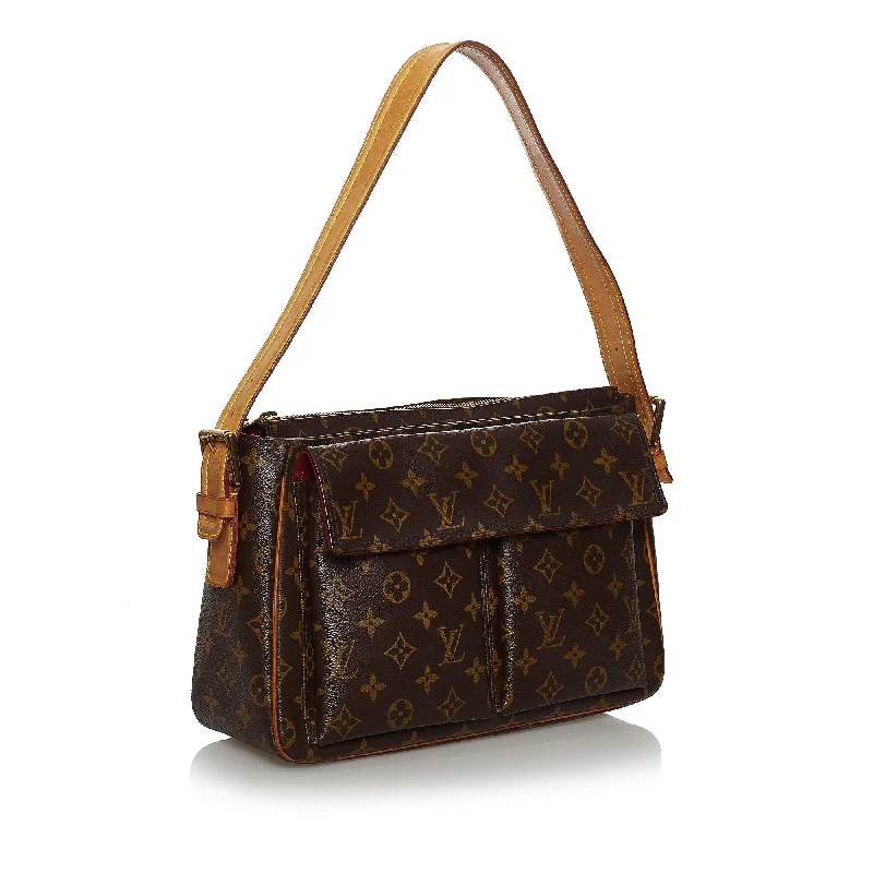 Louis Vuitton handbags with a beaded trim for a touch of glamourLouis Vuitton Monogram Viva-Cite GM (30639)