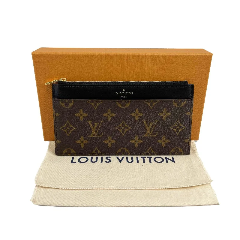 Louis Vuitton crossbody bags in a bold red color for a statementLOUIS VUITTON Pristine Monogram Canvas Slim Purse Brown Accessories