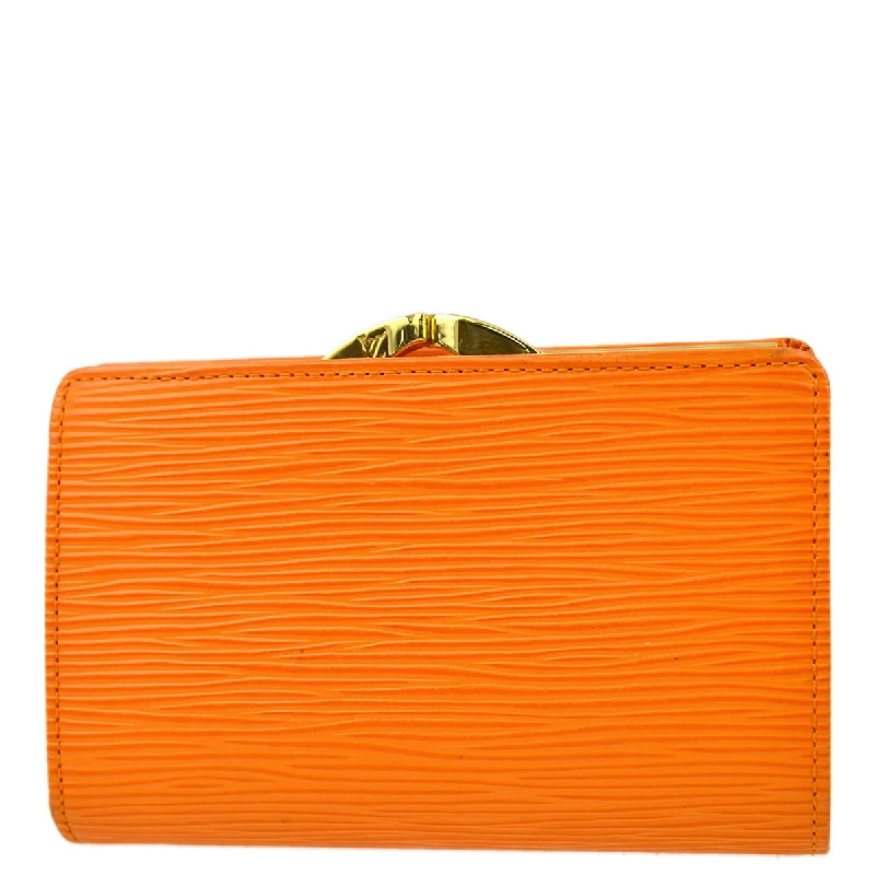 Louis Vuitton bags with a zip - around closure for enhanced securityLouis Vuitton Orange Epi Portefeuille Viennois M6324H