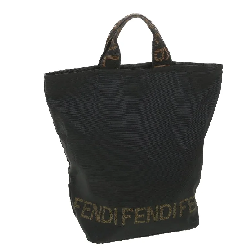 Fendi tote bags with a solar - powered charging panel for eco - friendly chargingFENDI Hand Bag Canvas Black 2291 26488 088  38797