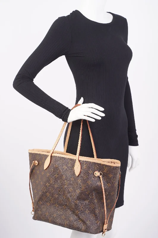 Ladies Louis Vuitton shoulder bags with a magnetic - closure flap for easeLouis Vuitton Neverfull Monogram Coated Canvas MM