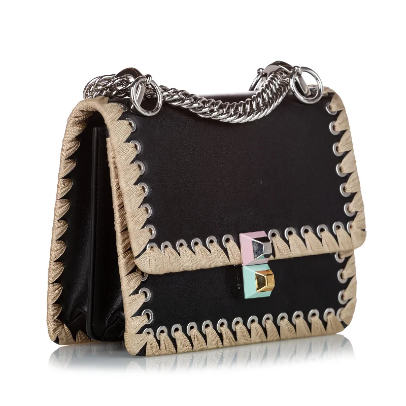 Fendi Baguette bags with a detachable shoulder strap for hands - free convenienceFendi Kan I Lace Up Leather Crossbody Bag (SHG-27940)