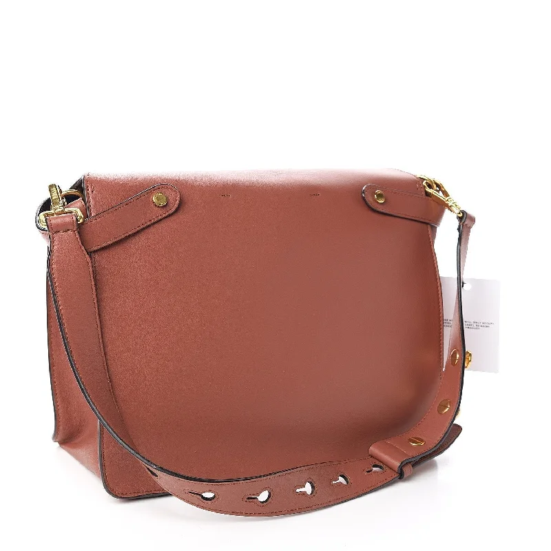 Fendi bags with a patent - leather finish for a shiny and sophisticated appearanceFendi Kan U Rust Brown Calfskin Leather Large Shoulder Bag 8BT314