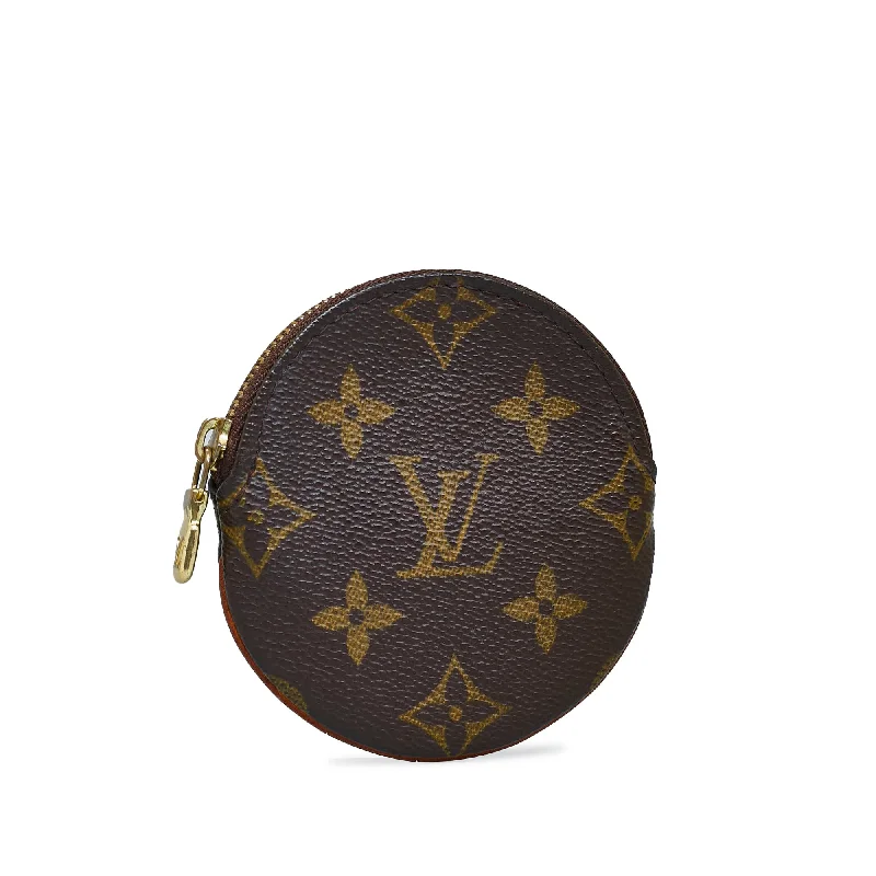 Louis Vuitton tote bags with a printed LV logo on the front for brand visibilityLouis Vuitton Porte-Monnaie Round Coin Monogram Canvas