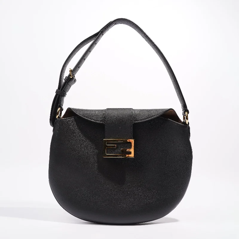 Ladies Fendi Baguette bags with a star - shaped charm for a playful and trendy touchFendi Croissant Bag Black / Brown Leather