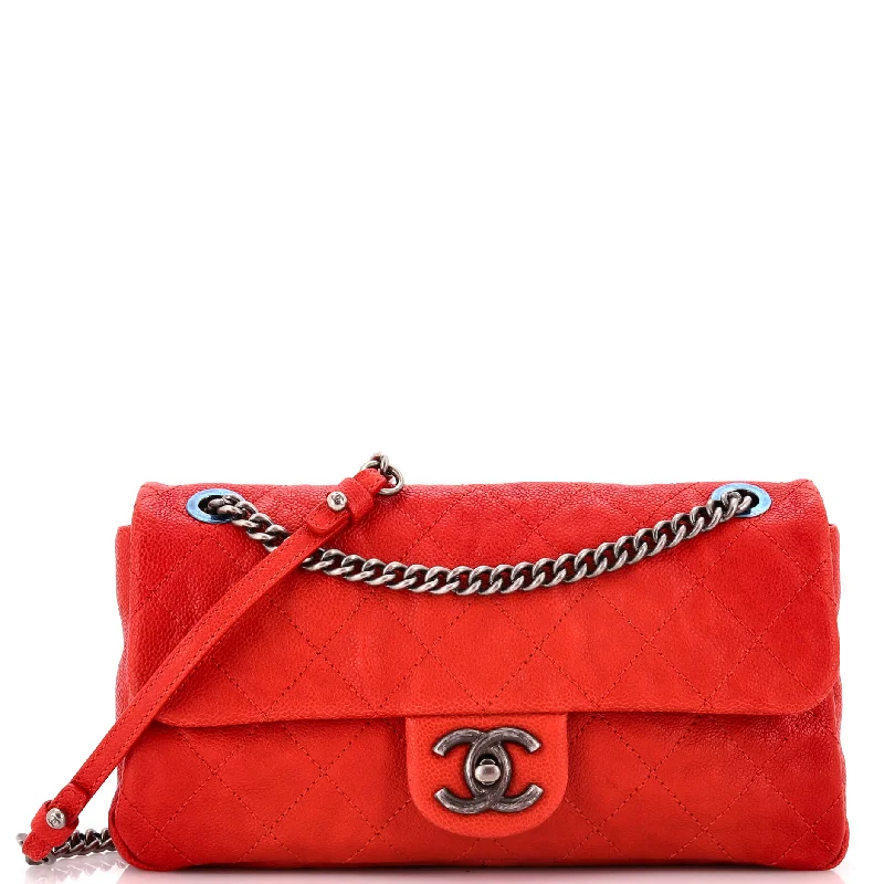 Chanel bags available in bold colors and patternsSimply CC Flap Bag Quilted Caviar Medium