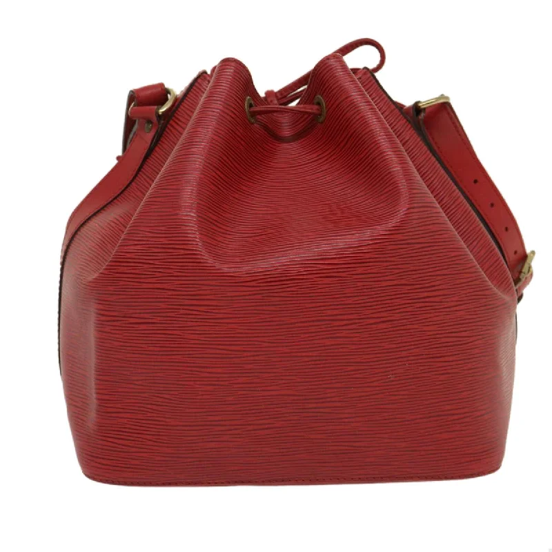 Louis Vuitton crossbody bags with a woven leather strap for textureLouis Vuitton Red Leather Noe shoulder bag