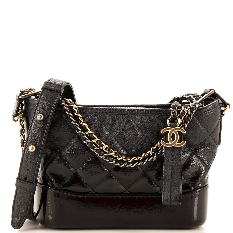 Chanel bags for women who appreciate fine craftsmanshipGabrielle Hobo Quilted Goatskin and Patent Small