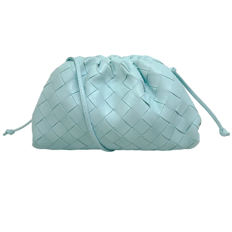 Bottega Veneta bags with leather - embossed bordersBottega Veneta Ice Blue Woven Mini Pouch