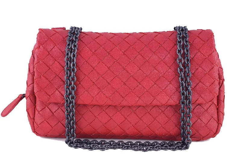 Bottega Veneta bags for fishing tripsBottega Veneta Red Messenger Bag Woven Lambskin Cross Body