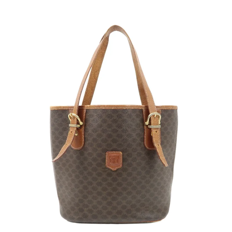 Limited Edition Celine Bags for Fashion CollectorsCELINE Macadam PVC Leather Tote Bag Hand Bag Brown