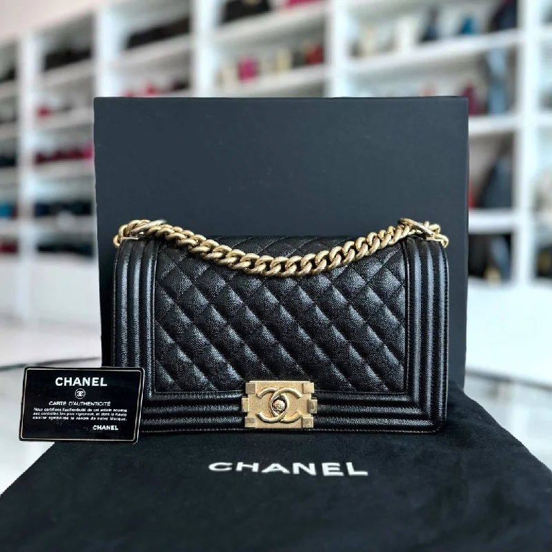 Chanel bags for those who value investment piecesBoy Caviar Old Medium 25CM Quilted Leboy Black GHW No 26