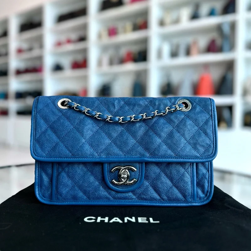 Chanel bags available in bold colors and patternsCaviar French Riviera Medium Quilted Blue SHW No 15