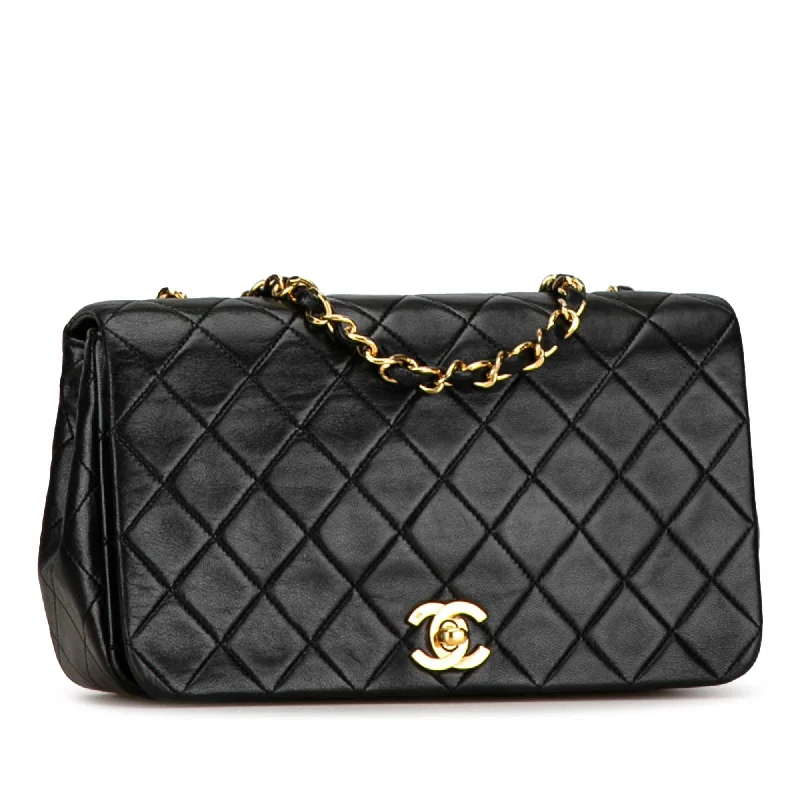 Chanel Handbag with Adjustable Strap for ComfortChanel CC Quilted Lambskin Full Flap (6r8o9E)