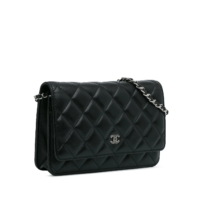 Chanel bags with gold, silver, and pearl accentsChanel CC Quilted Lambskin Wallet On Chain (FJ9bzv)