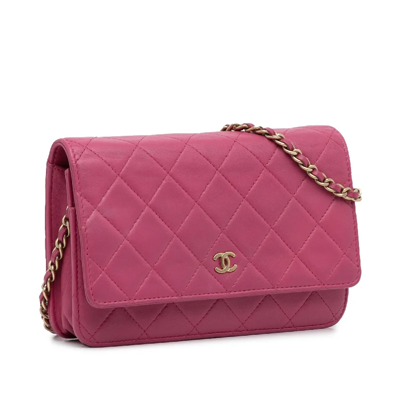 Chanel Quilted Leather Shoulder Bag for FashionistasChanel CC Quilted Lambskin Wallet On Chain (KBJ7Tg)