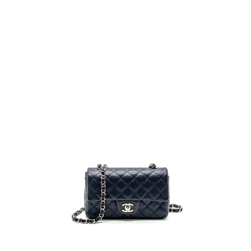 Chanel bags with exclusive seasonal designs and materialsChanel Classic Mini Rectangular Flap Bag Caviar Navy SHW