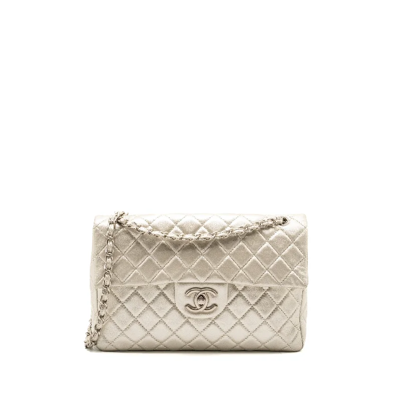 Chanel leather bags for everydChanel Classic Quilted Flap Bag Lambskin Metallic Pale Gold SHW