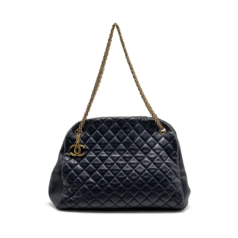 Chanel bags for a polished and professional appearanceChanel Just Mademoiselle Bowling Bag Lambskin Dark Blue GHW