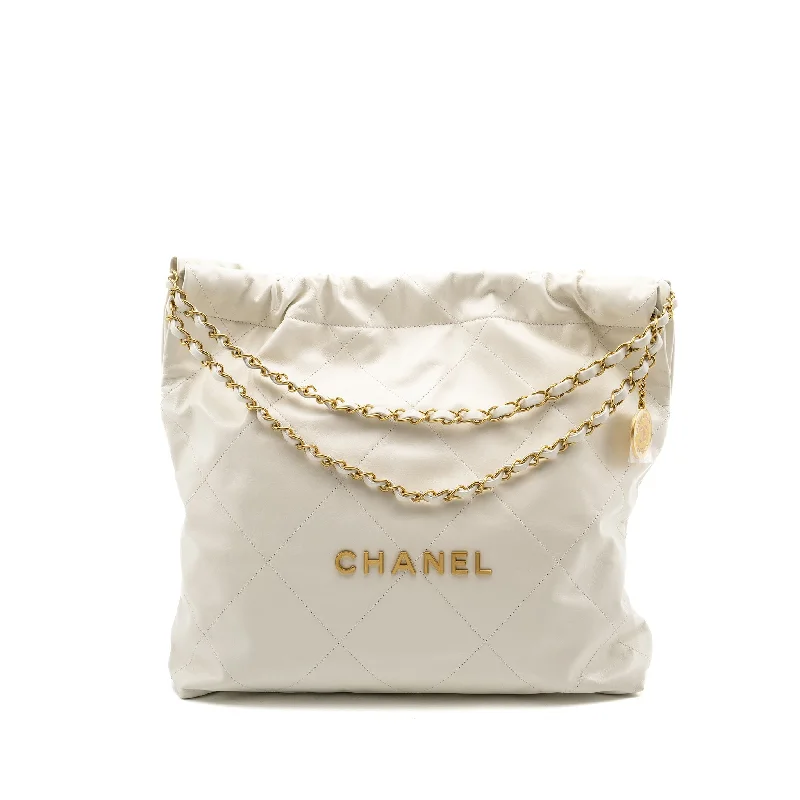 Chanel bags with exclusive seasonal releasesChanel Medium 22 Bag Calfskin White GHW (Microchip)