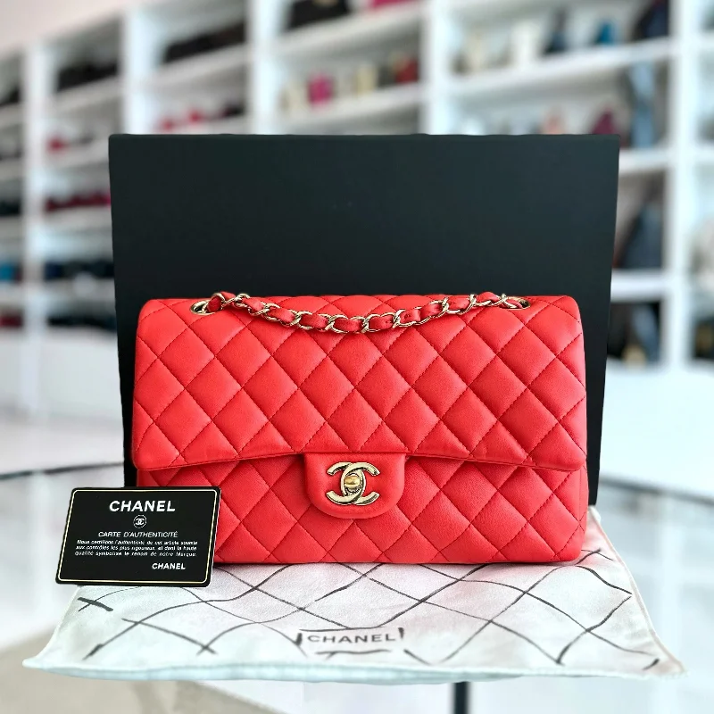 Chanel leather bags for everydQuilted Lambskin Salmon Red GHW No 23