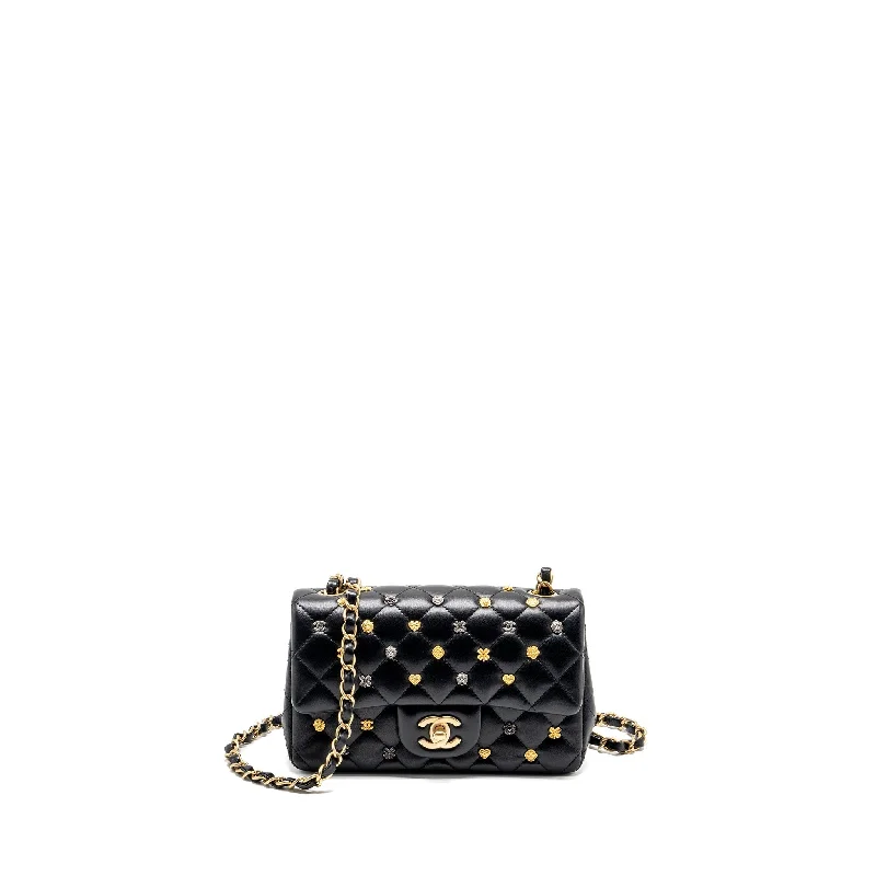 Chanel Vintage Inspired Handbag for Retro LoversChanel Mini Rectangular Flap Bag Charms Limited Edition Lambskin Black Silver/Gold Hardware