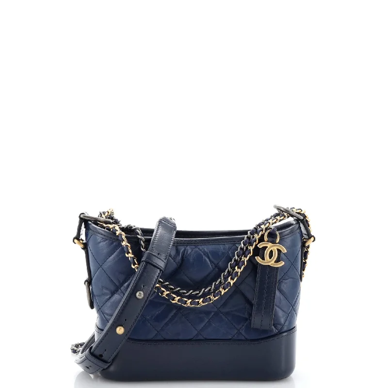 Chanel Chain Strap Handbag for Everyday UseBicolor Gabrielle Hobo Quilted Aged Calfskin Small