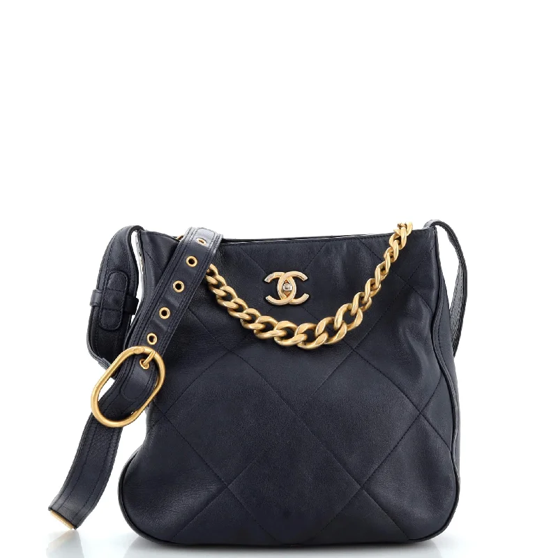 Chanel Designer Handbag with Unique DesignEasy Mood Hobo Quilted Calfskin