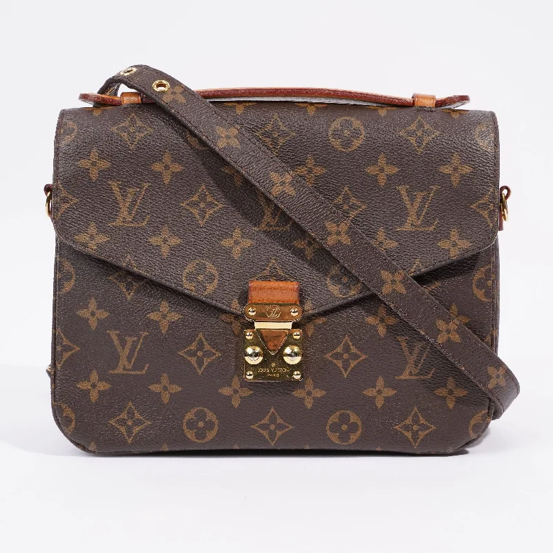 Louis Vuitton Alma bags with a monogram - embossed leather surfaceLouis Vuitton Pochette Metis Monogram Coated Canvas